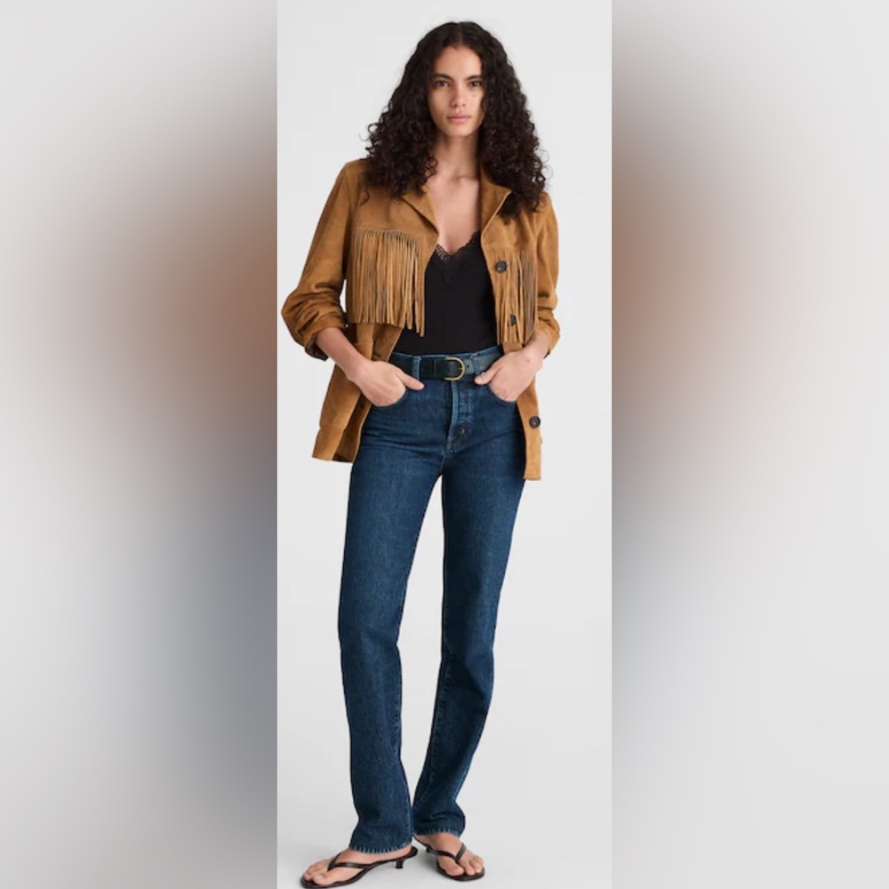 NEW Madewell The Longline Straight Leg Deep Wash McKinney Wash Jeans Size 25 - Picture 3 of 15
